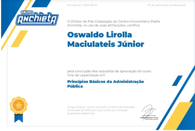 certificado gestao pulica lirolla